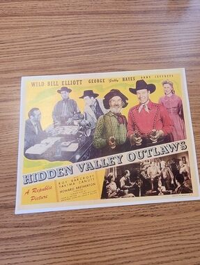 Hidden Valley Outlaws Vintage Movie Poster- Yellow & Red 11 X. 14